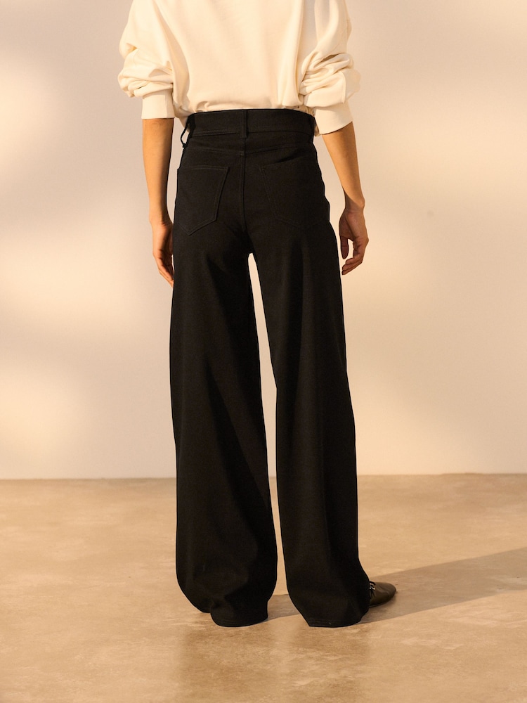 Crno - Pantalone širokih nogavica Teksas Jersey Helanke - Image 3 of 7