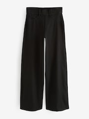 Black Wide Leg Denim Jersey Leggings - Image 5 of 7