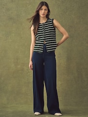 Rinse Blue Wide Leg Denim Jersey Leggings - Image 1 of 7