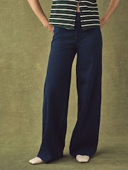 Rinse Blue Wide Leg Denim Jersey Leggings - Image 2 of 7