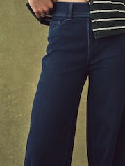 Rinse Blue Wide Leg Denim Jersey Leggings - Image 4 of 7