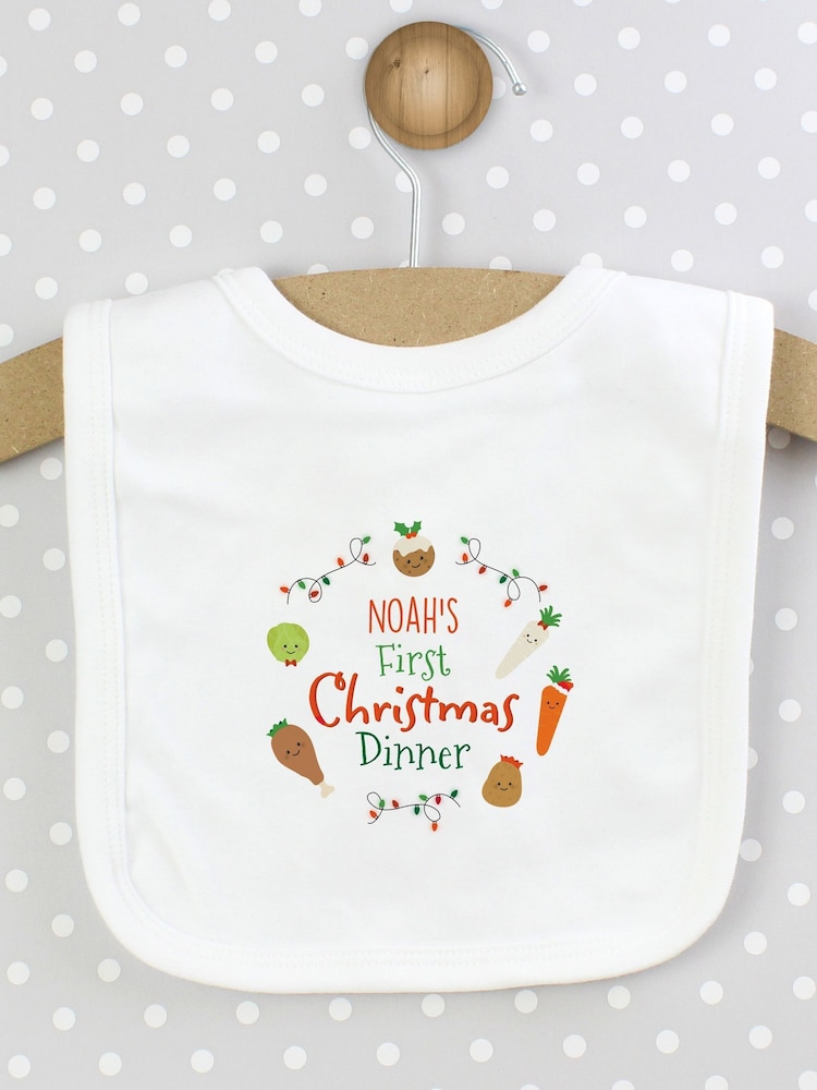 Personalised 'First Christmas Dinner' Bib by PMC - Image 3 of 3 Personalised 'First Christmas Dinner' Bib by PMC - Image 3 of 3