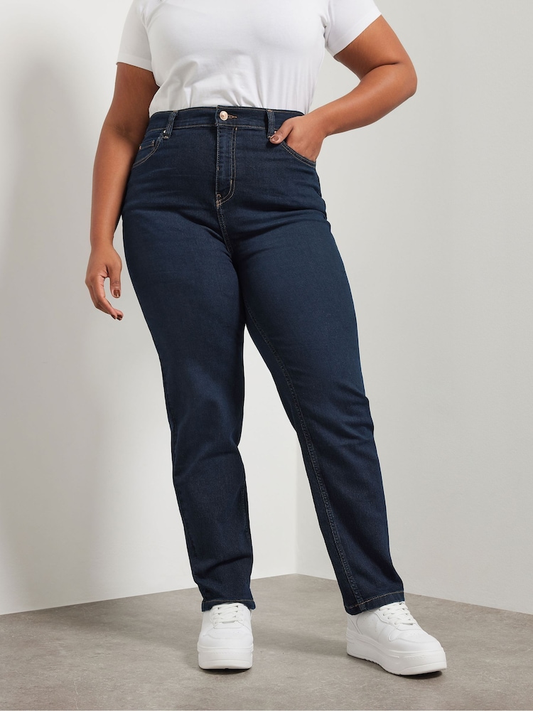Yours Curve Blue Ruby Straight Leg Jeans - Image 1 of 12
