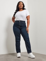 Yours Curve Blue Ruby Straight Leg Jeans - Image 4 of 12