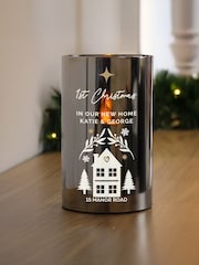 Personalised Christmas Smoked Glass LED Candle by PMC - Image 3 of 3