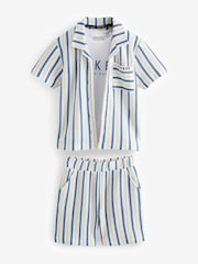 Baker by Ted Baker Textured Stripe Shirt T-Shirt and Shorts Set - Image 11 of 17