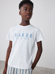 Baker by Ted Baker Textured Stripe Shirt T-Shirt and Shorts Set - Image 2 of 17