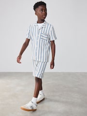 Baker by Ted Baker Textured Stripe Shirt T-Shirt and Shorts Set - Image 5 of 17