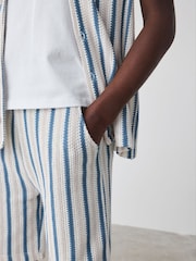 Baker by Ted Baker Textured Stripe Shirt T-Shirt and Shorts Set - Image 6 of 17