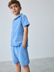 Baker by Ted Baker Синій Textured 100% Cotton сорочки та шорти Set - Image 2 of 10