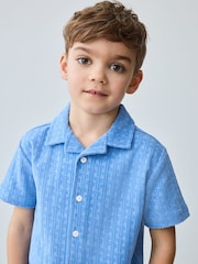 Baker by Ted Baker Синій Textured 100% Cotton сорочки та шорти Set - Image 5 of 10