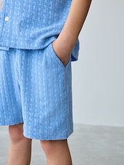 Baker by Ted Baker Синій Textured 100% Cotton сорочки та шорти Set - Image 6 of 10