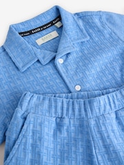 Baker by Ted Baker Синій Textured 100% Cotton сорочки та шорти Set - Image 9 of 10