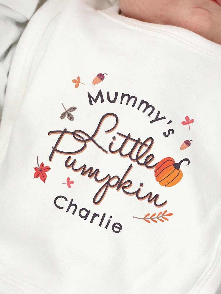 Personalised Little Pumpkin Bib by PMC - Image 2 of 2 Personalised Little Pumpkin Bib by PMC - Image 2 of 2