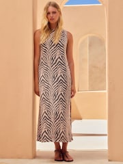 Zebra Print Maxi Slip Dress - Image 2 of 4