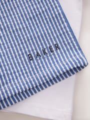 Baker by Ted Baker Graphic White T-Shirt and Blue Stripe Shorts set - Image 7 of 7