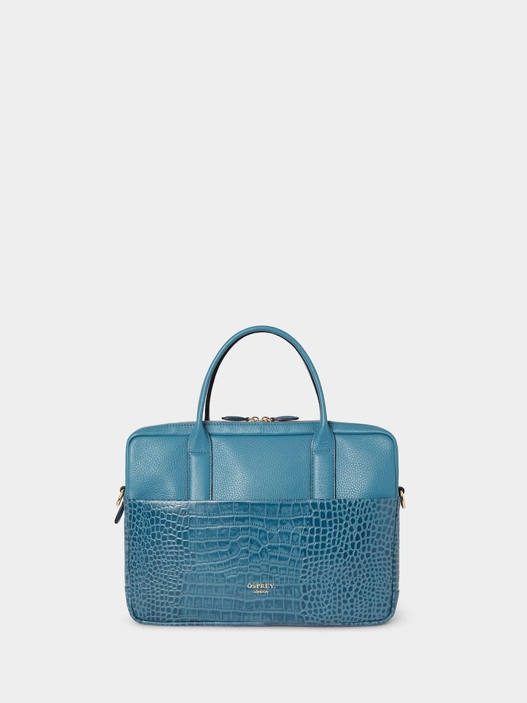 Osprey London Kellie Croc Grain Leather Laptop Bag - Image 2 of 6