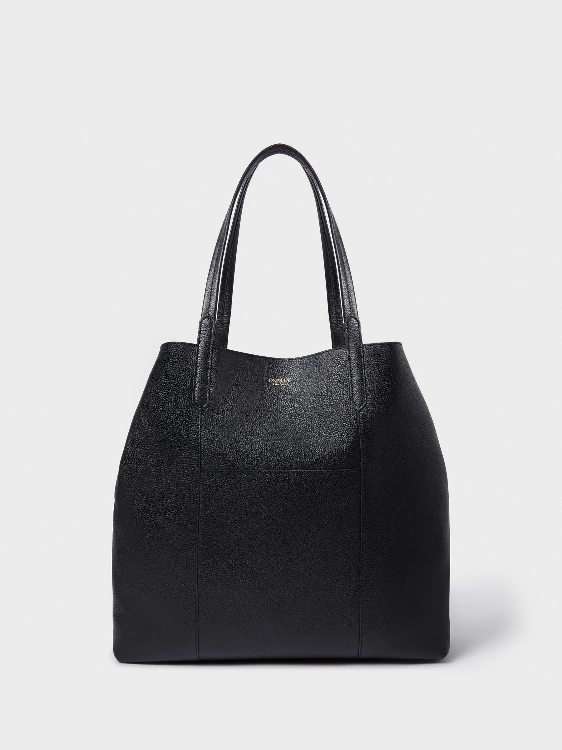 Buy OSPREY LONDON Black The Primrose Hill Italian Leather Shoulder