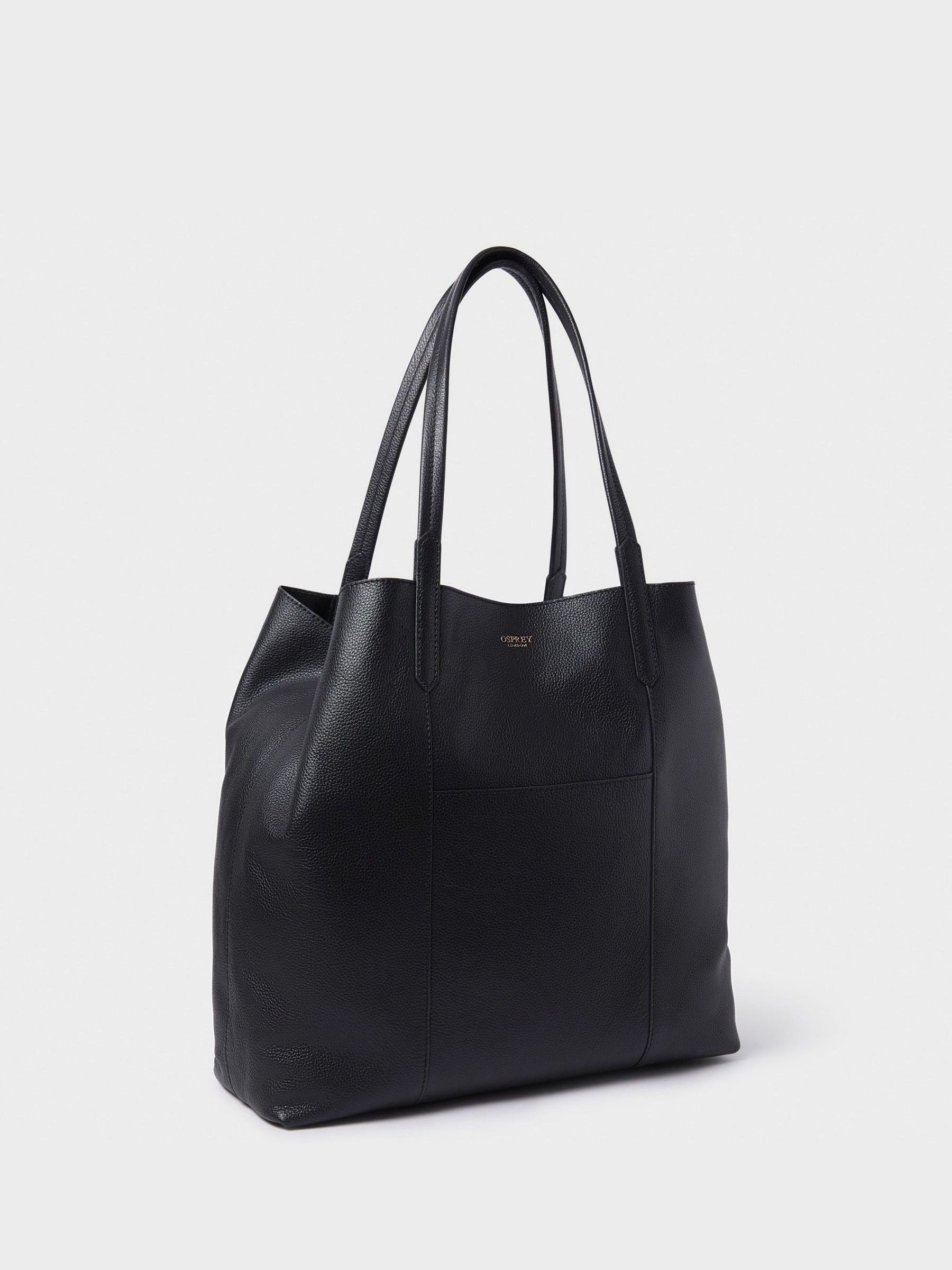 Buy OSPREY LONDON Black The Primrose Hill Italian Leather Shoulder