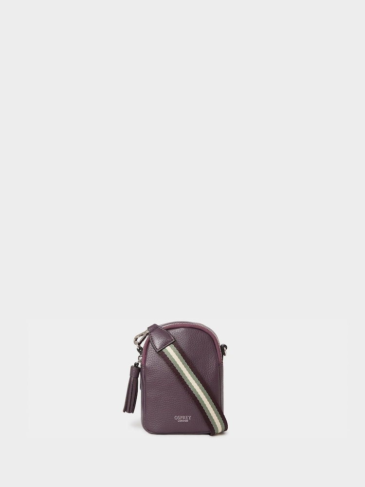 Osprey London Purple The Stella Leather Phone Bag - Image 1 of 6
