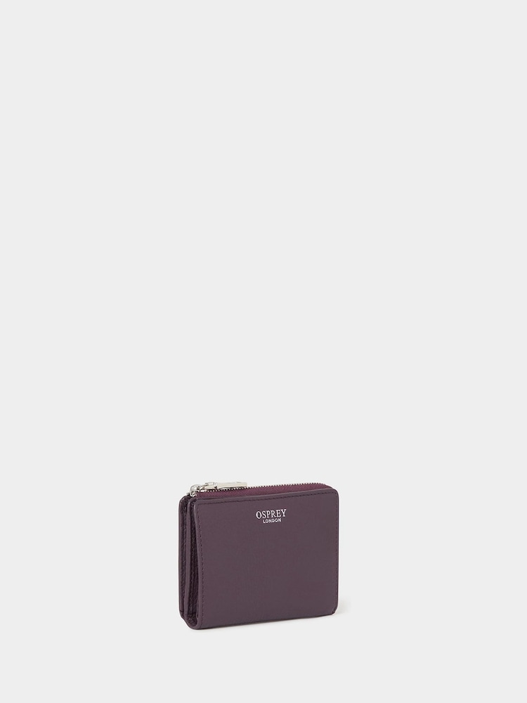 Osprey London Purple The Stella Medium Leather Zip Purse - Image 2 of 6