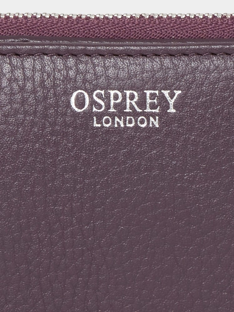 Osprey London Purple The Stella Medium Leather Zip Purse - Image 6 of 6