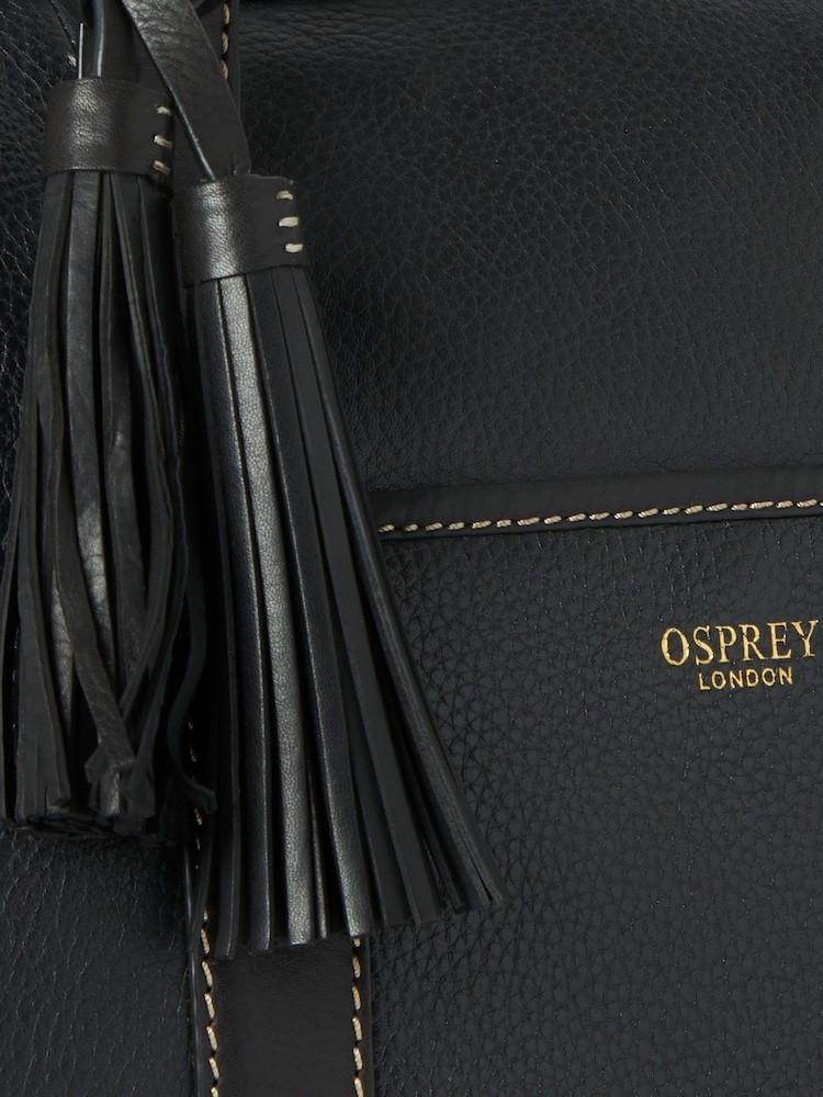 Osprey London The Savanna Leather Weekender Black Bag - Image 6 of 6