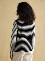 Preto/Creme - Blusa bretã Joules Harbour Boat Neck - Imagem 2 de 8