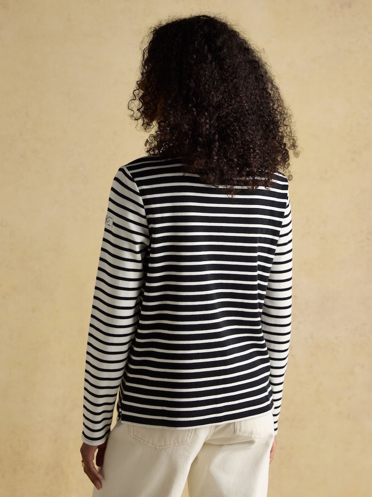 Preto/Creme - Blusa bretã Joules Harbour Boat Neck - Imagem 2 de 8