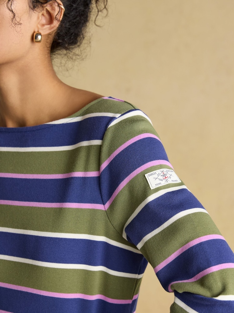 Joules Harbour Multi Boat Neck 100% Cotton Breton Top - Image 2 of 8