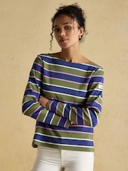 Joules Harbour Multi Boat Neck 100% Cotton Breton Top - Image 7 of 8