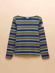 Joules Harbour Multi Boat Neck 100% Cotton Breton Top - Image 8 of 8