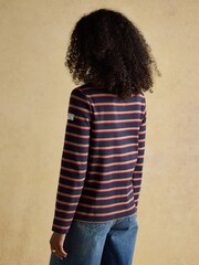 Castanho/Azul marinho - Blusa bretã Joules Harbour Boat Neck - Imagem 2 de 7