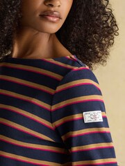 Castanho/Azul marinho - Blusa bretã Joules Harbour Boat Neck - Imagem 4 de 7