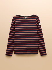 Castanho/Azul marinho - Blusa bretã Joules Harbour Boat Neck - Imagem 7 de 7