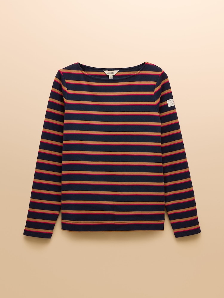 Castanho/Azul marinho - Blusa bretã Joules Harbour Boat Neck - Imagem 7 de 7
