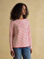 Creme/Vermelho - Blusa bretã Joules Harbour Boat Neck - Imagem 1 de 8