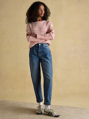Creme/Vermelho - Blusa bretã Joules Harbour Boat Neck - Imagem 4 de 8