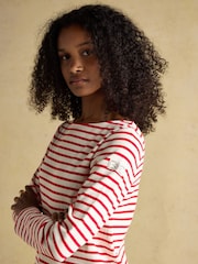 Creme/Vermelho - Blusa bretã Joules Harbour Boat Neck - Imagem 5 de 8