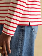 Creme/Vermelho - Blusa bretã Joules Harbour Boat Neck - Imagem 6 de 8