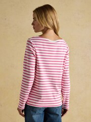 Joules Festive Harbour Alpaca Cream/Pink Boat Neck Breton Top - Image 2 of 7