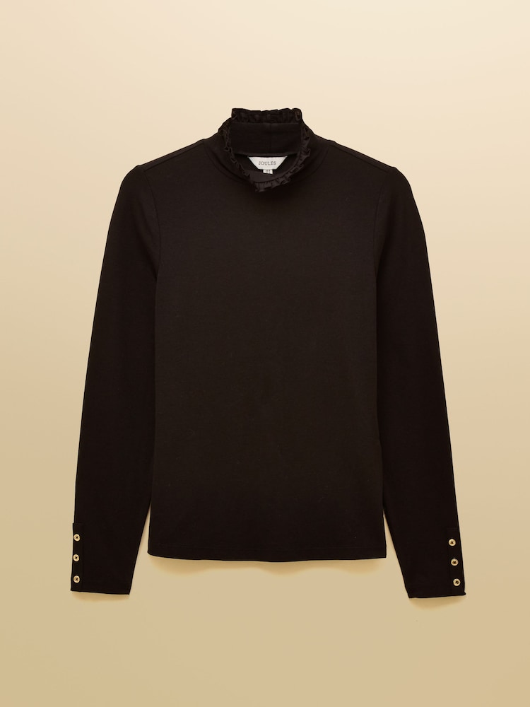 Amy Black Long Sleeve High Neck Jersey Top - Image 7 of 7 Amy Black Long Sleeve High Neck Jersey Top - Image 7 of 7