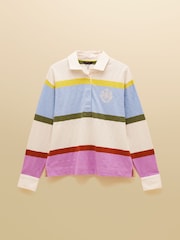 Joules Lara Multi Stripe Boxy Fit Rugby Shirt - Image 1 of 1