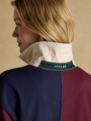 Joules Claremont Multi Harlequin Lace Up Rugby Shirt - Image 9 of 10