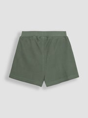 JoJo Maman Bébé Khaki Green Dino Embroidered Textured Shorts - Image 2 of 3