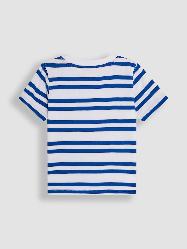 JoJo Maman Bébé Ecru Safari Stripe Appliqué T-Shirt - Image 3 of 3