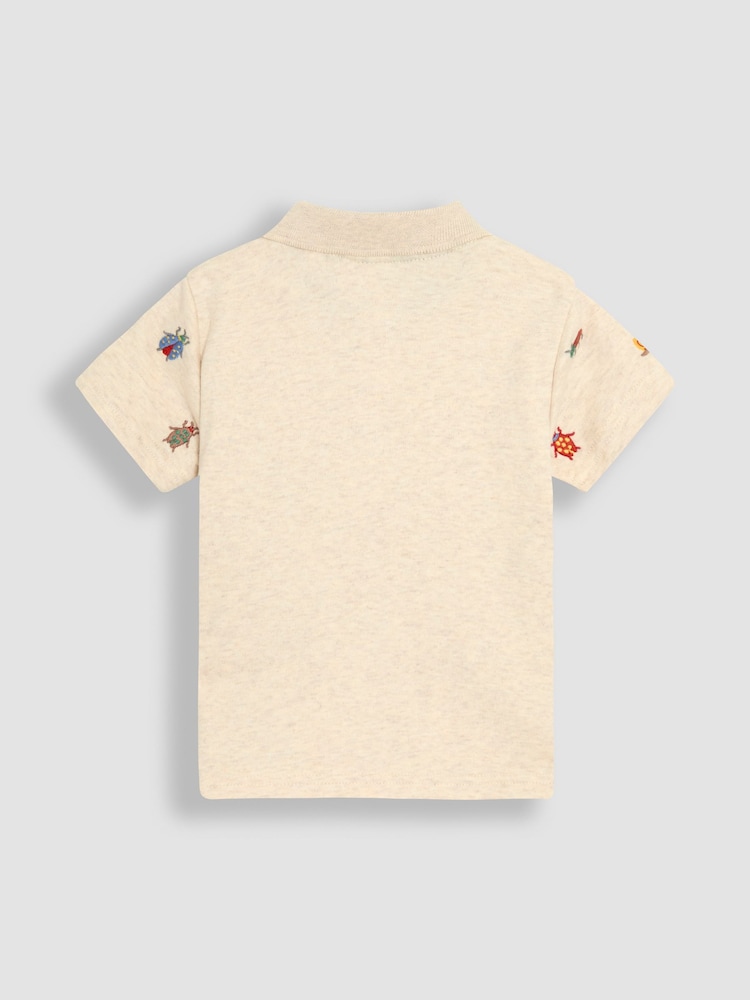 JoJo Maman Bébé Natural Bug Embroidered Polo Shirt - Image 2 of 3