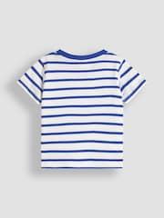 JoJo Maman Bébé White Construction Vehicle Appliqué Border T-Shirt - Image 3 of 3