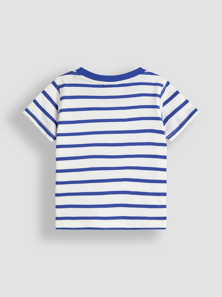 JoJo Maman Bébé White Construction Vehicle Appliqué Border T-Shirt - Image 3 of 3