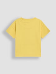 JoJo Maman Bébé Yellow Surf & Sun Graphic Printed and Plain T-Shirts 2 Pack - Image 3 of 5